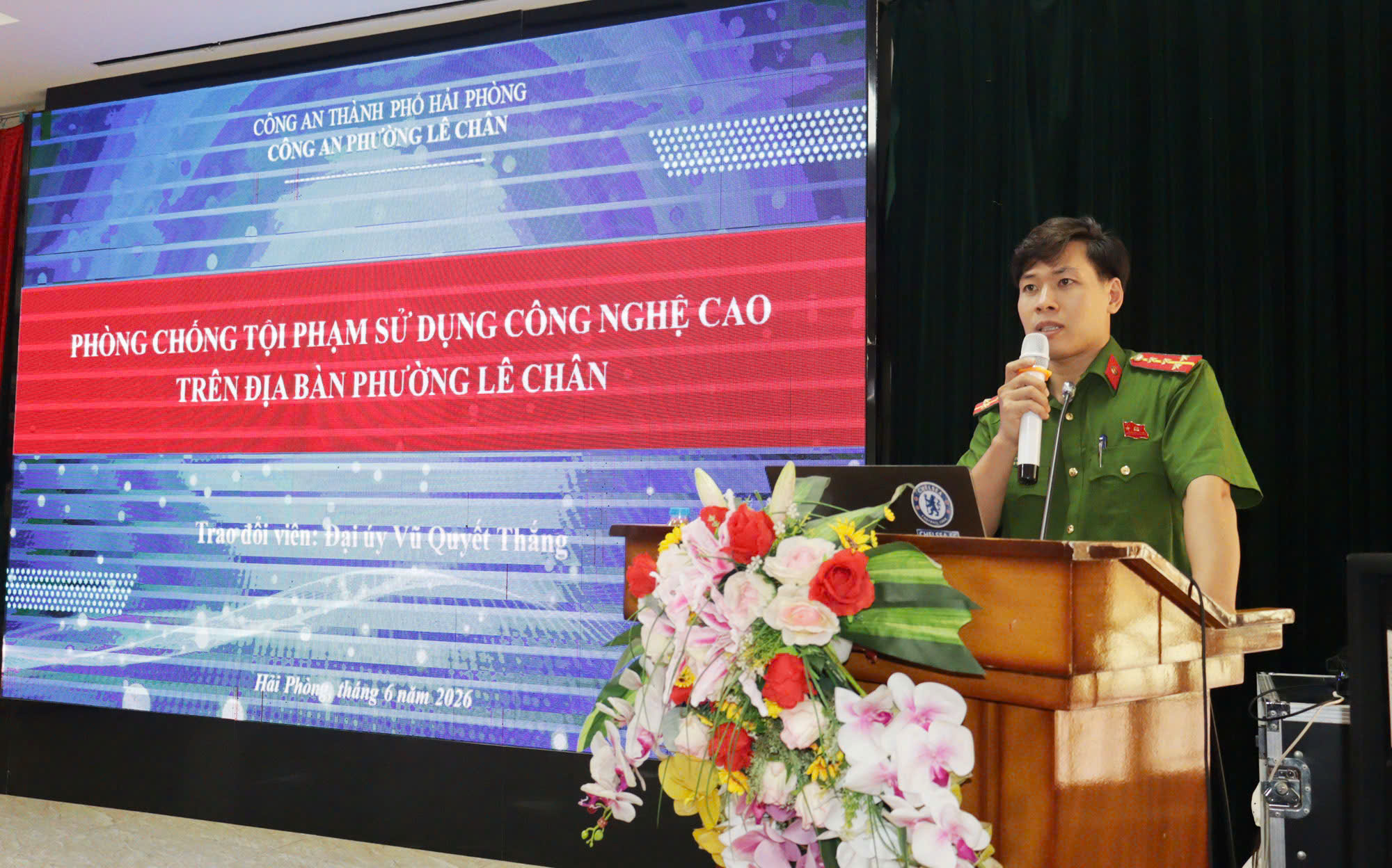 Công an phường Lê Chân: Nâng cao nhận thức về an ninh mạng cho gần 300 cán bộ hội phụ nữ cơ sở